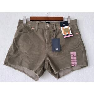 GAP green raw hem courduroy shorts size 6